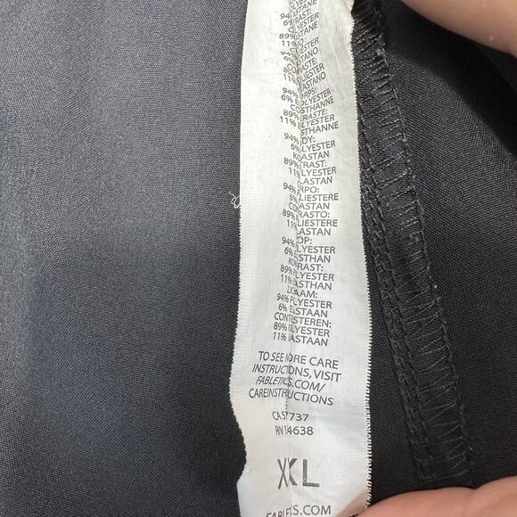 Fabletics Labaree Jogger Pants WMNS 2XL Black High Rise Fold Over Waist Cropped - Picture 7 of 13